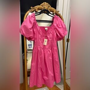 Pink Puff Sleeve Dress